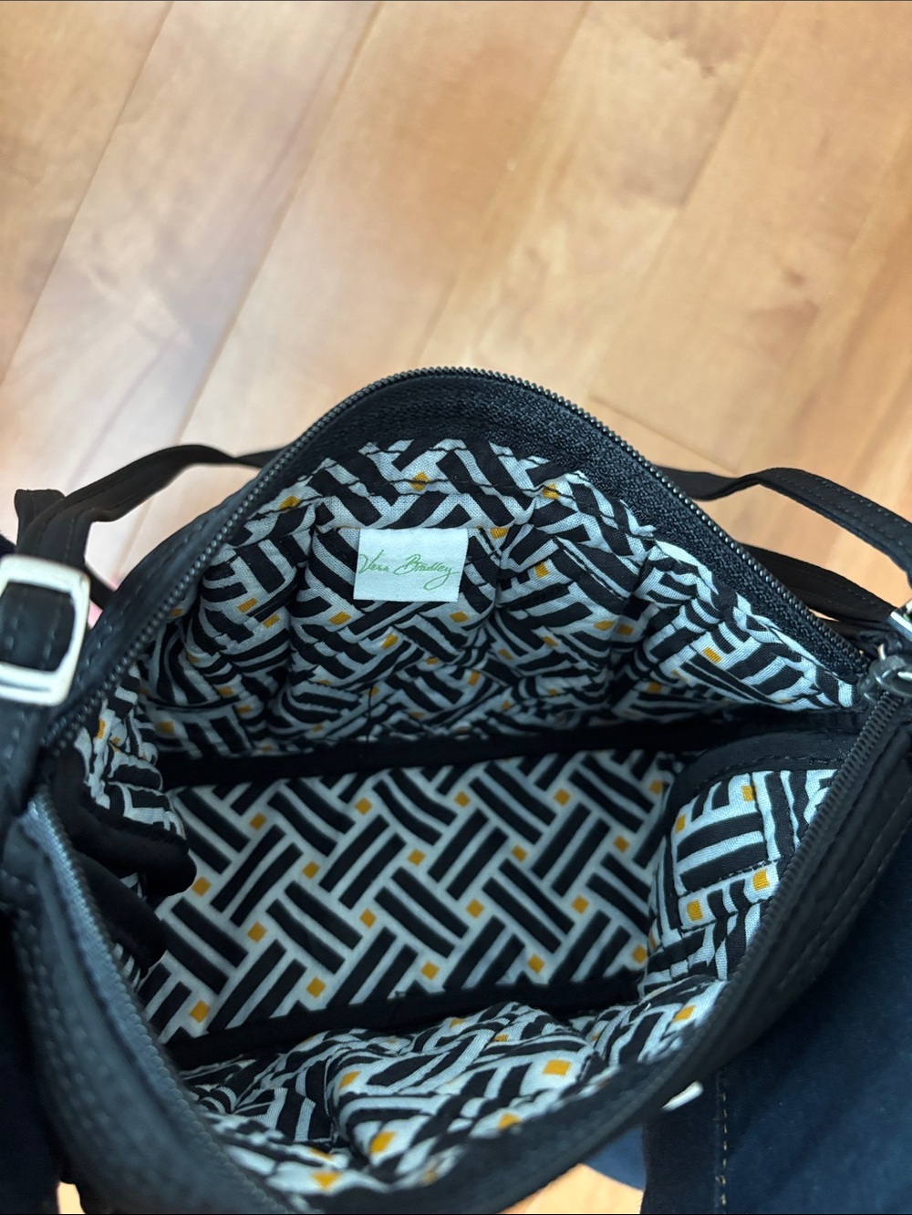 Vera Bradley Black Quilted Shoulder Crossbody - Picture 2 of 2